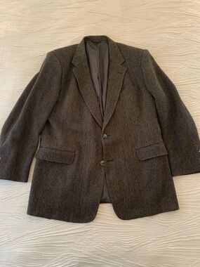 Vintage Hart Schaffner Marx Brown Wool Tweed Sport Coat/Blazer, size 44